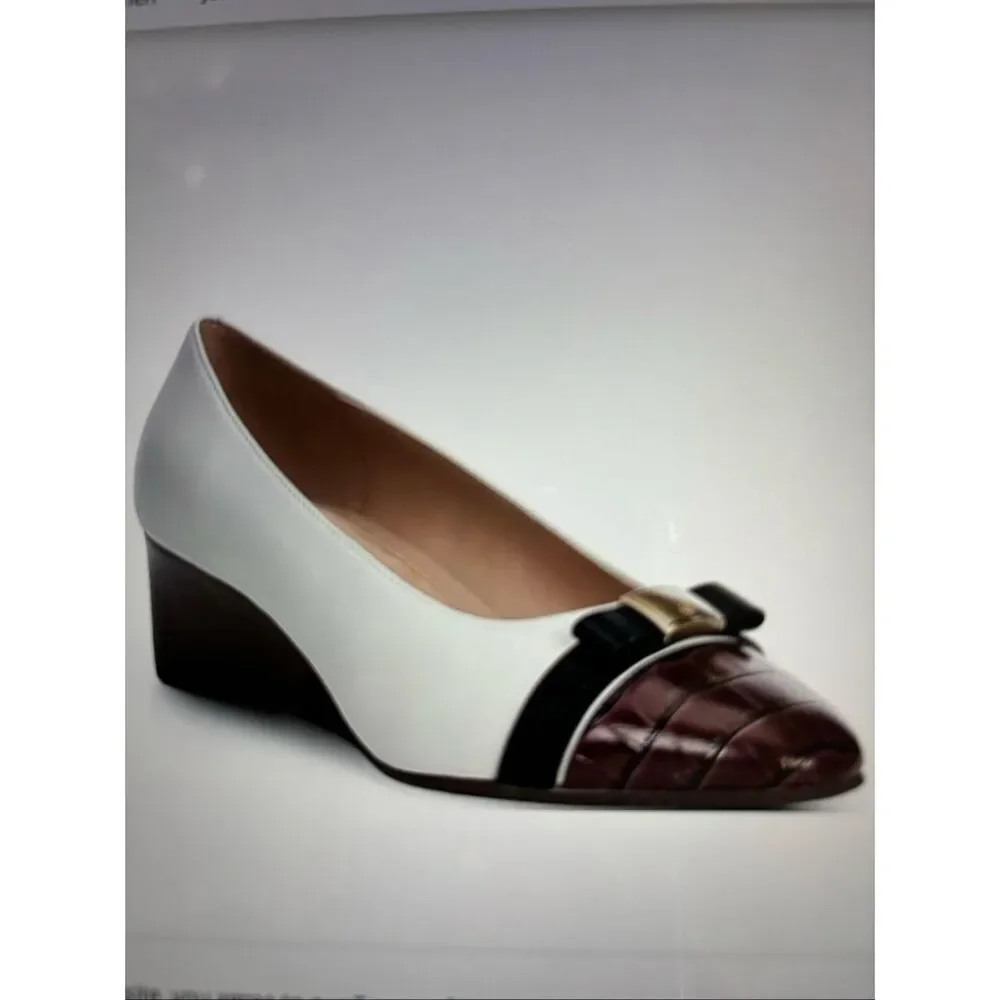 NIB Cole Haan Go-To Malta Leather Closed Cap Toe Bow Wedge